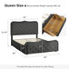 Delia Classic Button-Tufted Storage Bed with LED Light