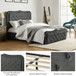 Delia Classic Button-Tufted Storage Bed with LED Light