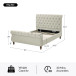 Elaine Linen Upholstered Traditional Lighted Sleigh Beige King Platform Bed with Sturdy Frame and Headboard