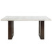 Edwyn - Dining Table With Marble Top - White Natural Marble Top & Brown Finish
