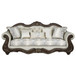 Pierce - Sofa With 5 Pillows - Beige Fabric & Cherry Finish