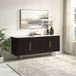 Clayten - Server - White Natural Marble Top & Espresso