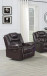 Party Time Brown Reclining Sofa in Leather Gel with Power Motion, Led Lights, Wireless Charger, Bluetooth & USB Charger NEI-S2020-Brown