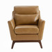 Aeetes Genuine Leather Armchair with Solid Wood Legs
