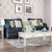 2Pcs Zayla Collection Sofa and  Loveseat - Navy