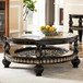 HD-1208 - 3 Piece Coffee Table Set - Black Enamel With Gold Highlights