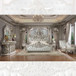 HD-8088 - 4 Piece Eastern King Bedroom Set - Silver With Gold Highlight