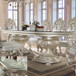 HD-8088 - 7 Piece Dining Set - Silver With Gold Highlight