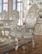 HD-8088 - 7 Piece Dining Set - Silver With Gold Highlight