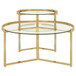 Delia - 2 Piece Round Glass Top Nesting Coffee Table