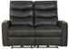 Bosa - Leather Power Reclining Loveseat - Charcoal