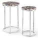 Onyx - Agate Top Nesting Table - Pearl Silver