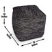 Omari - Square Handwoven Woolen Pouf - Black