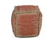 Jafar - Square Handwoven Jute Pouf - Red