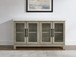 Csrena - Lighted White Marble Sideboard - Brown