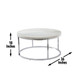 Echo - White Marble Top Round Cocktail Table - White