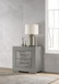 Ives - 2-Drawer Nightstand Bedside Table - Gray High Gloss