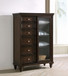 Andover - 6-Drawer Tempered Glass Door Chest - Dark Oak