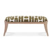 Arielle - Embroidered Bench - Olive / White