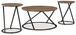Cassbryn - Occasional Table Set (Set of 3) - Brown / Black