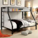 Claren - Twin Over Queen Bunk Bed - Black