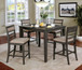 Fafnir - 5 Piece Counter Height Table Set - Weathered Gray / Beige