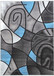 Sivas - Area Rug- Charcoal Blue Fabric