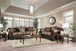 Newdale - Loveseat - Brown / Gold