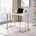 Delphine - Desk - Gold / White