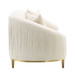 Martina - Loveseat With 2 Pillows - Ivory Velvet