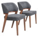Sunobu - Dining Chair (Set of 2) - Azure Gray / Walnut