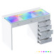 Diana Vanity Desk - 8 Storage Drawers RGB Led Light Strip by Vanitii