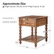 Jim Traditional 26 in. Tall Solid Wood End Table with USB