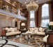HD-386 - Loveseat - Dark Cherry Brown / Taupe / Mahogany