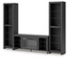 Cayberry - 3-Piece Entertainment Center With Electric Fireplace - Black