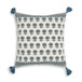 Blossom - 20" Printed Cotton Tassel Accent Cushion - Blue