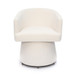 Kristen - Upcycled Chenille Rolling Desk Chair - Cream