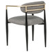 5-Piece Modern Fluted Round Dining Table & Fabric Armchair Set