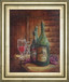 Vintage Wine Ill - Framed Print Wall Art - Dark Brown