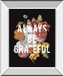 Floral Sentiment I Black By Wild Apple Portfolio - Mirror Framed Print Wall Art - Black