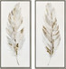 24x54 Hand Painted Textured Canvas In Frame (Set of 2) - White
