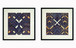 Hand Painted Textured Canvas in Frame (Set of 2) - Blue