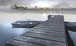 Misty Morning Pier By Mike Calascibetta (Small) - Dark Gray