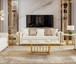 HD-2131 - Sofa - White / Gold
