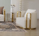 HD-3156 - Chair - White / Gold
