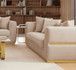 HD-3181 - Loveseat - Beige / Gold