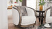 HD-9043 - Chair - White / Brown / Gold