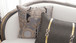 HD-9043 - Loveseat - White / Brown / Gold