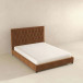 Donald Mid Century Modern Cognac Velvet Platform Bed King Size