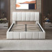 Hilar White Boucle Platform Bed Queen Size